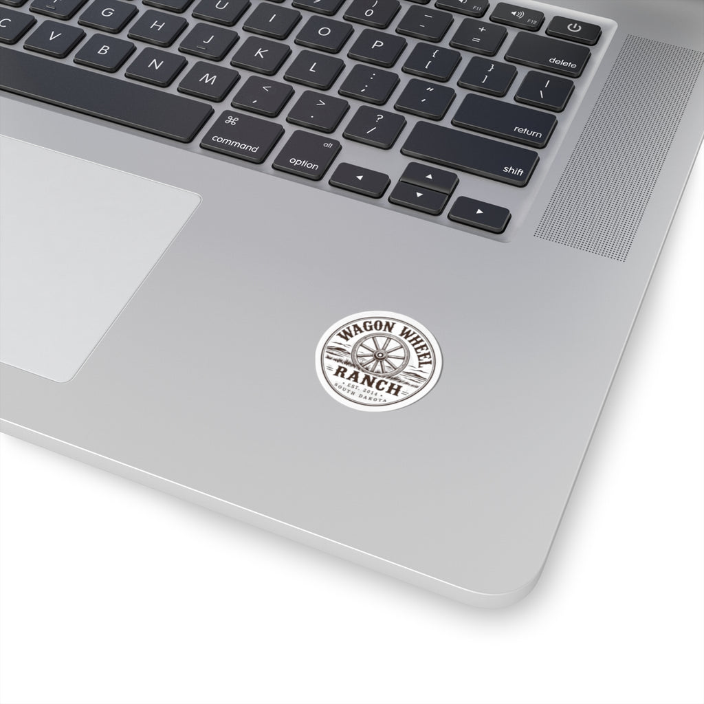 Wagon Wheel Ranch Kiss-Cut Sticker — Vintage Western Logo Sticker (Est. 2014, South Dakota)