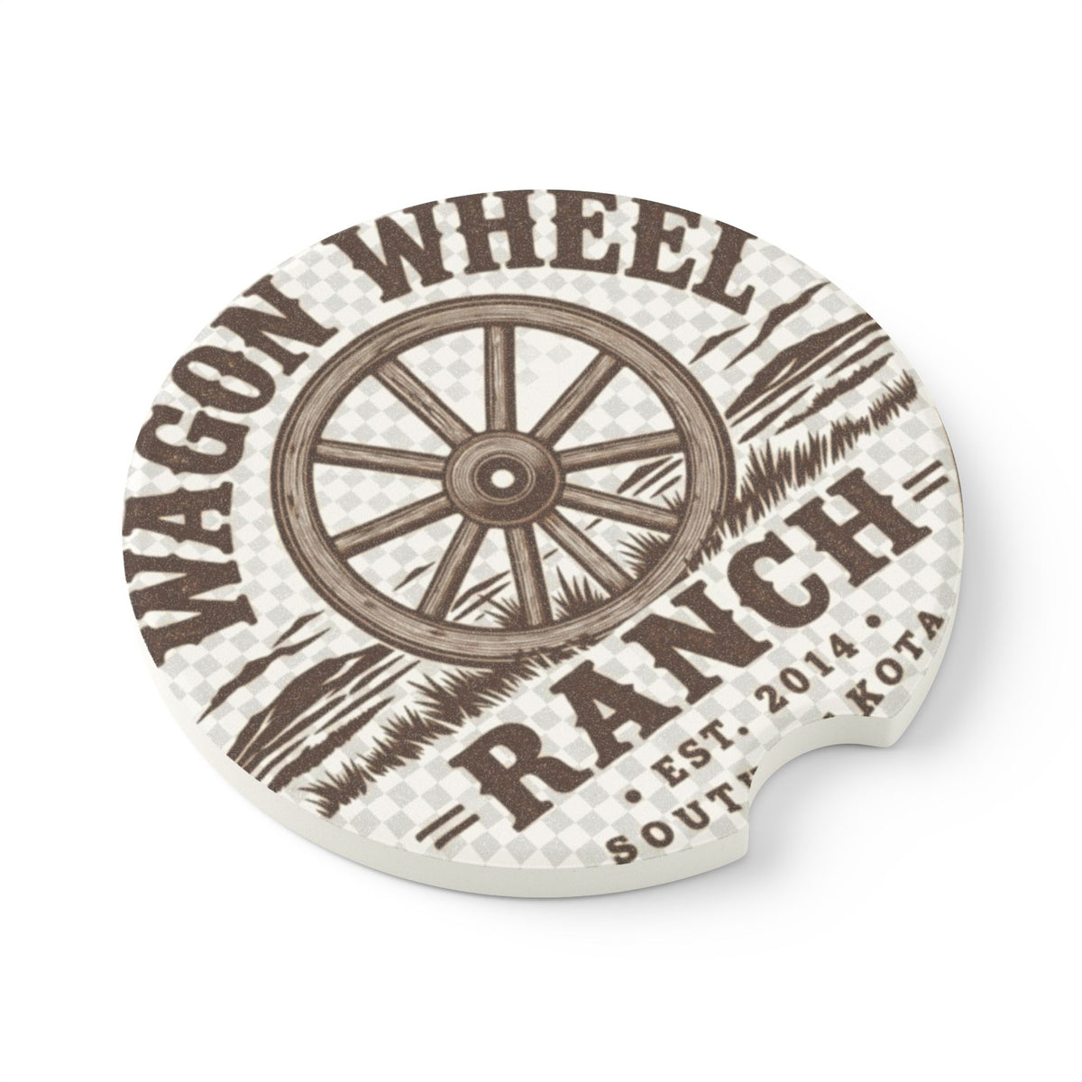Soapstone Car Coaster – Wagon Wheel Ranch South Dakota Western Decor