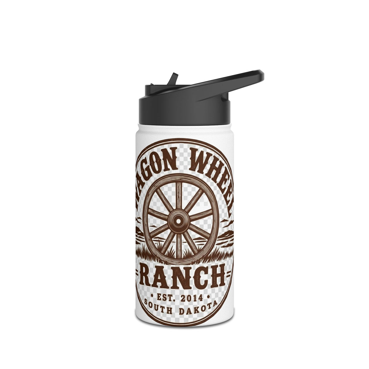 Western Wagon Wheel Ranch Stainless Steel Water Bottle