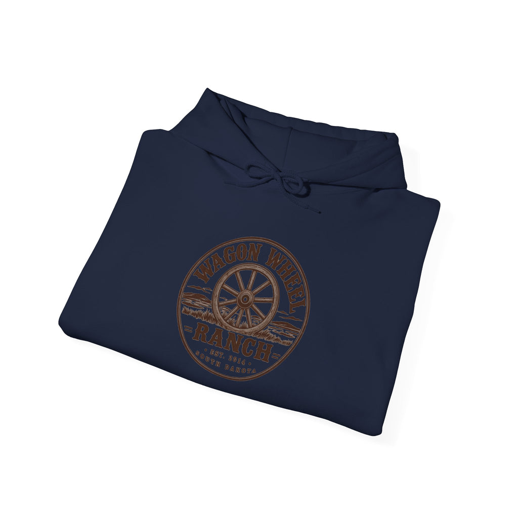 Wagon Wheel Ranch Hoodie — Vintage Western Logo Pullover