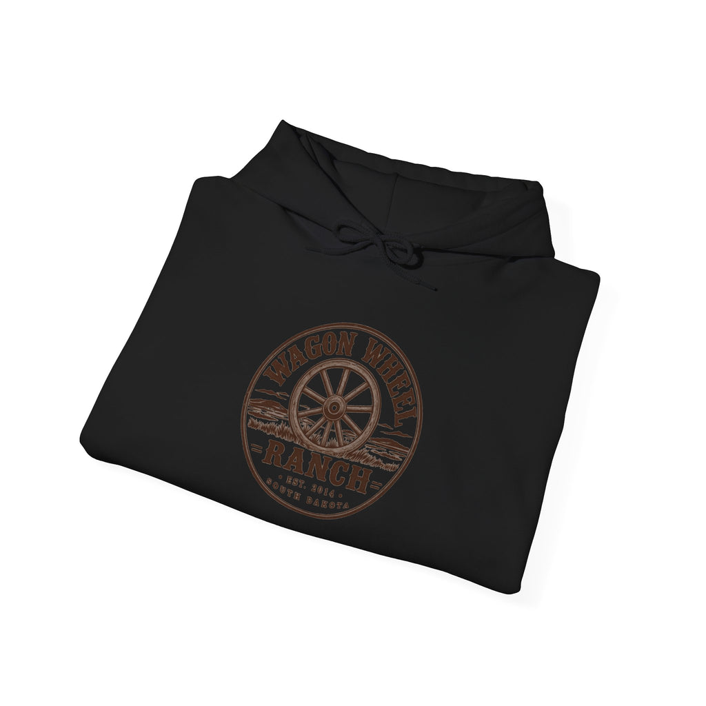 Wagon Wheel Ranch Hoodie — Vintage Western Logo Pullover