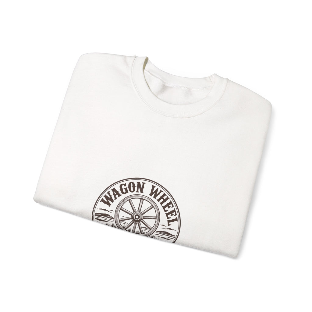 Ranch Logo Crewneck Sweatshirt — "Wagon Wheel Ranch" Vintage Western Pullover