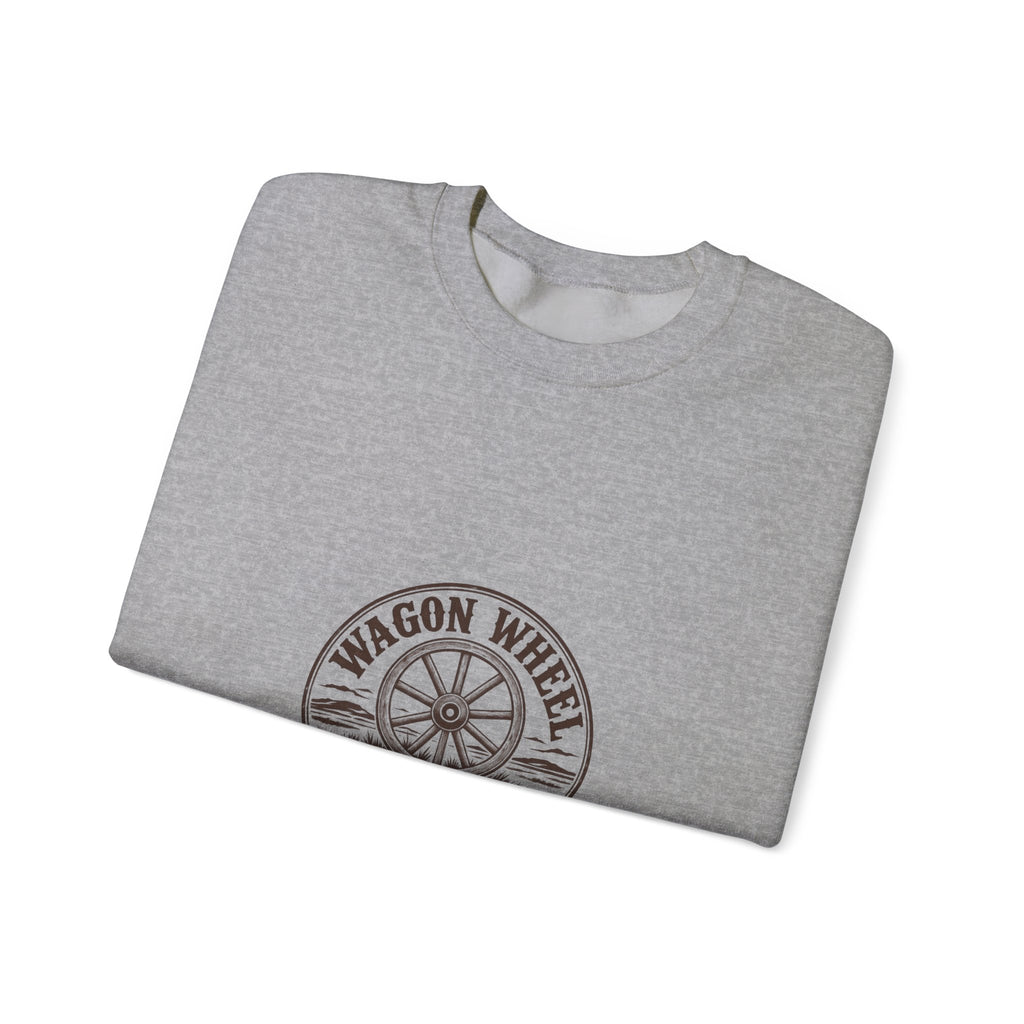 Ranch Logo Crewneck Sweatshirt — "Wagon Wheel Ranch" Vintage Western Pullover