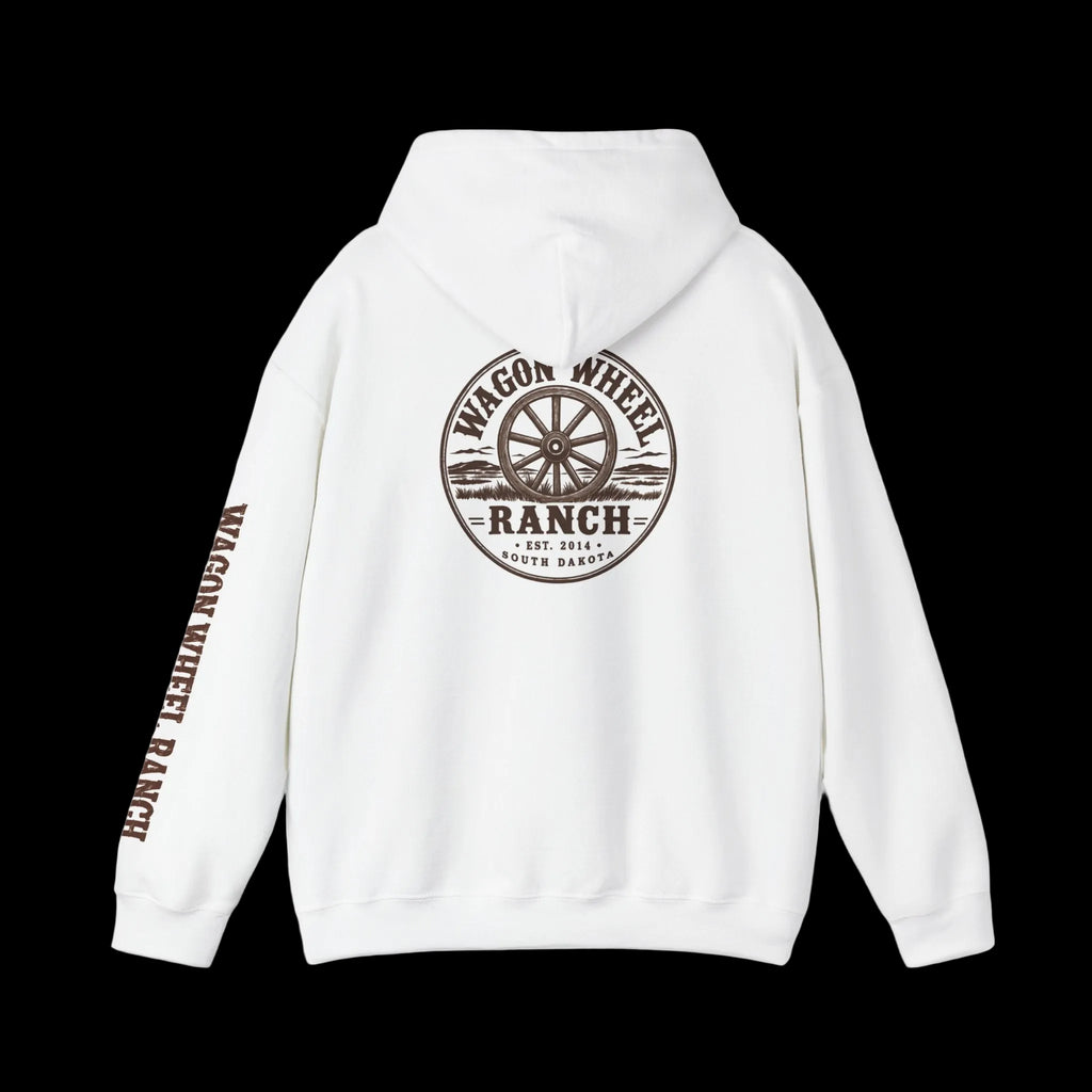 Wagon Wheel Ranch Hoodie — Vintage Western Logo Pullover
