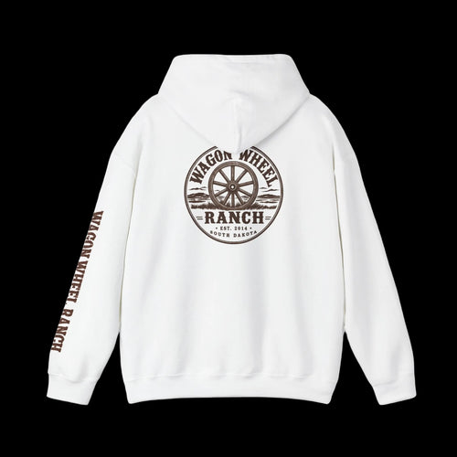 Wagon Wheel Ranch White Logo Hoodie