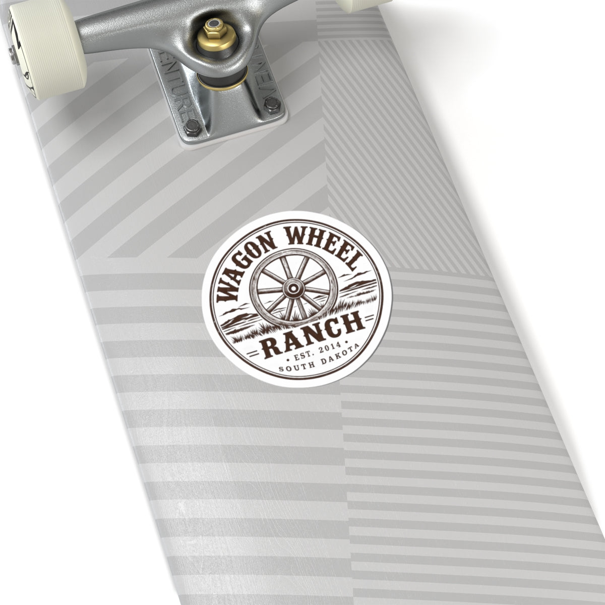 Wagon Wheel Ranch Kiss-Cut Sticker — Vintage Western Logo Sticker (Est. 2014, South Dakota)
