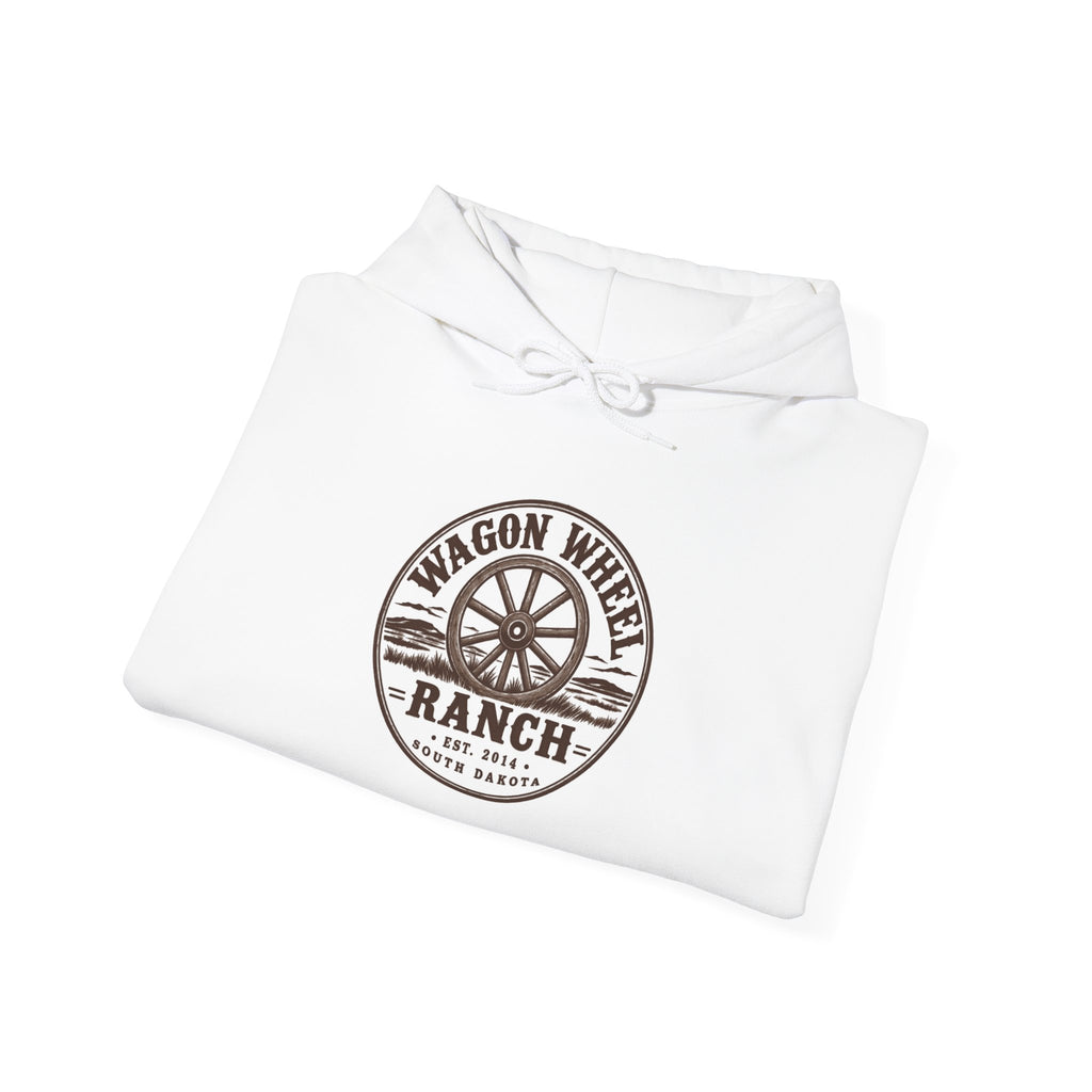 Wagon Wheel Ranch Hoodie — Vintage Western Ranch Logo Pullover