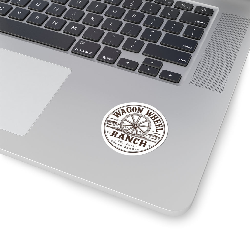 Wagon Wheel Ranch Kiss-Cut Sticker — Vintage Western Logo Sticker (Est. 2014, South Dakota)