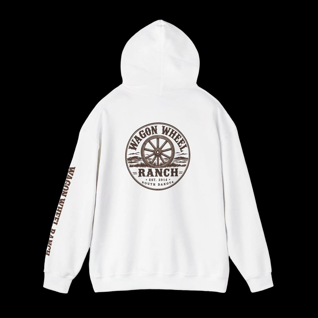 Wagon Wheel Ranch Hoodie — Vintage Western Logo Pullover