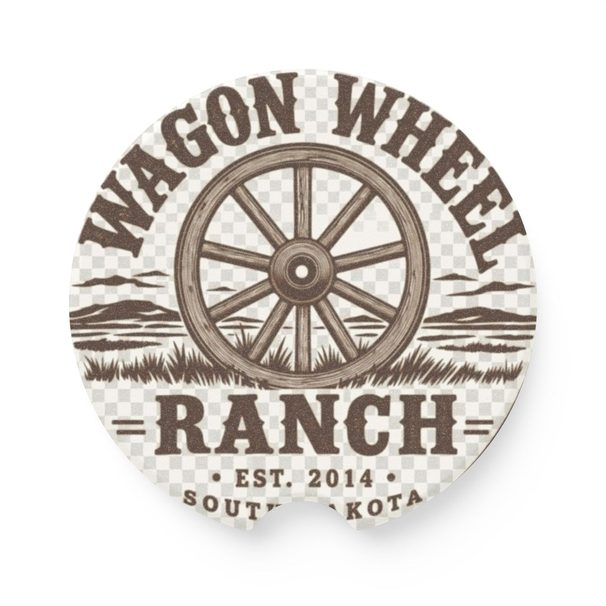 Soapstone Car Coaster – Wagon Wheel Ranch South Dakota Western Decor