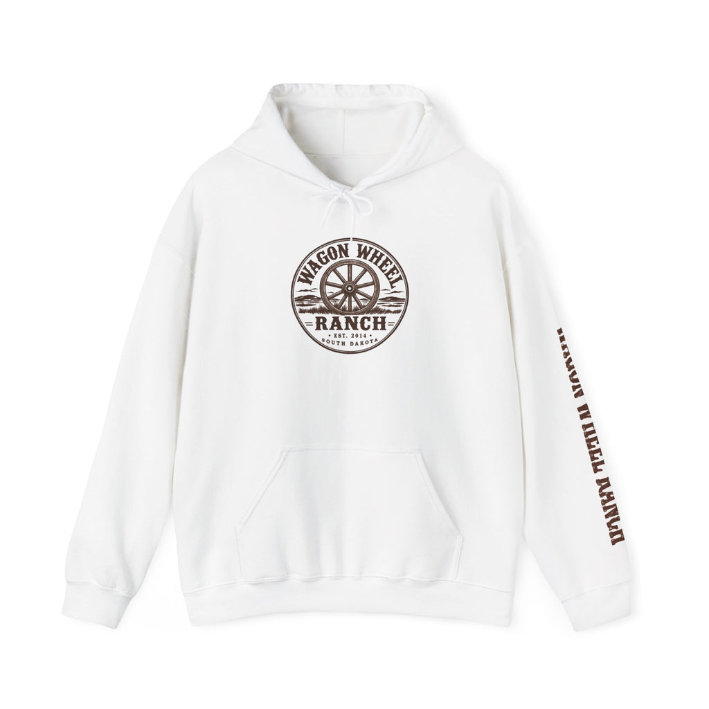 Wagon Wheel Ranch Hoodie — Vintage Western Ranch Logo Pullover