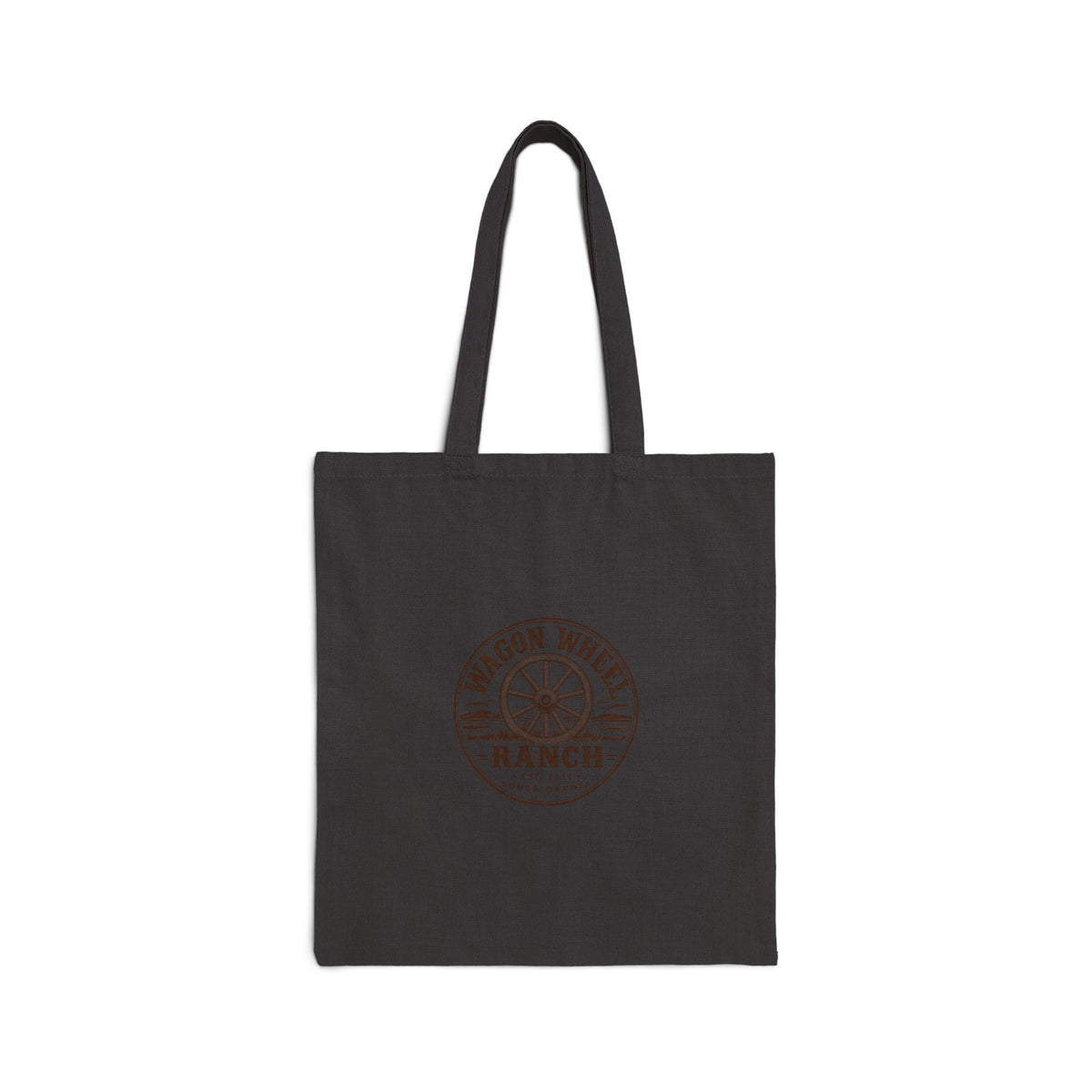 Wagon Wheel Ranch Cotton Tote Bag – Rustic Western Logo Canvas Market Tote