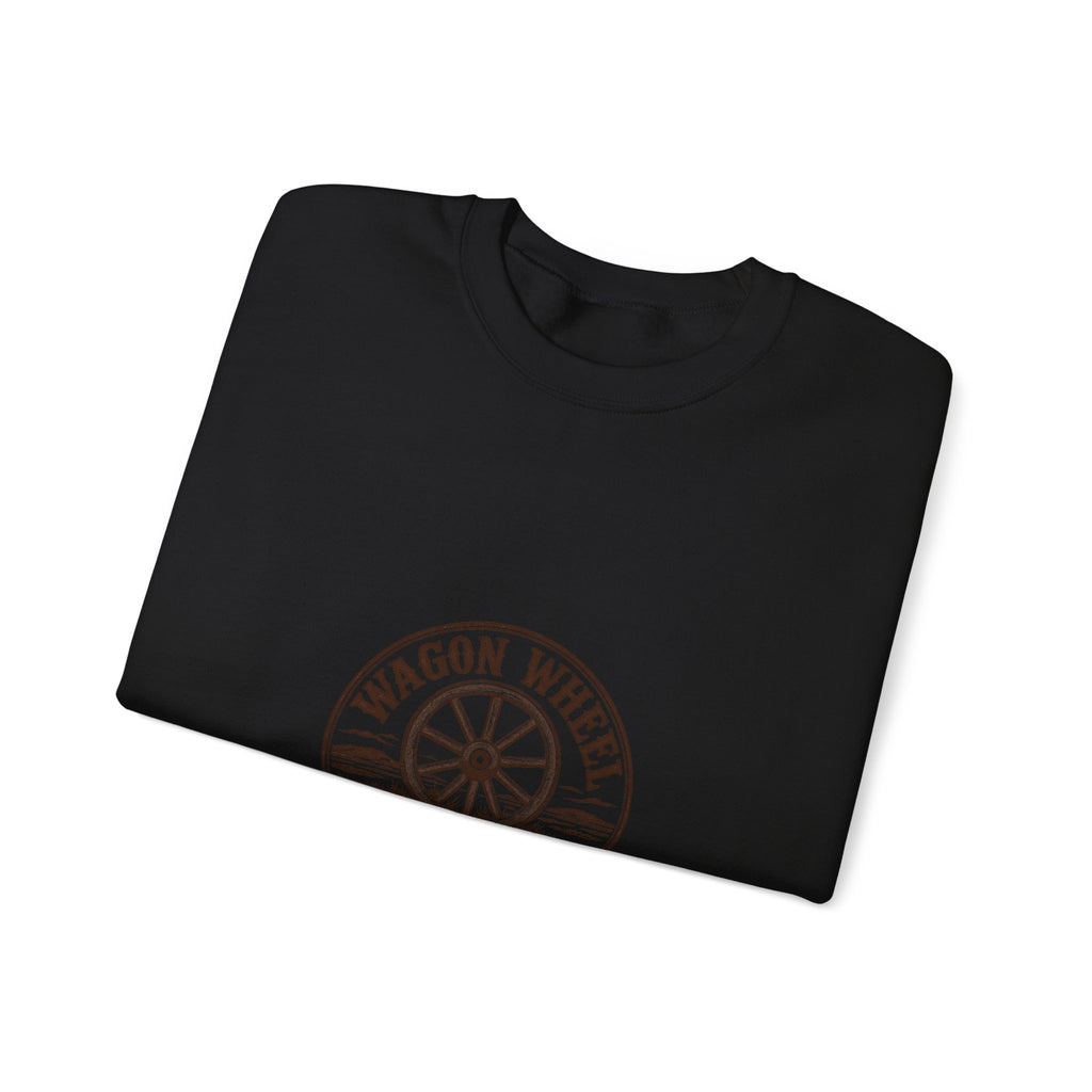 Ranch Logo Crewneck Sweatshirt — "Wagon Wheel Ranch" Vintage Western Pullover