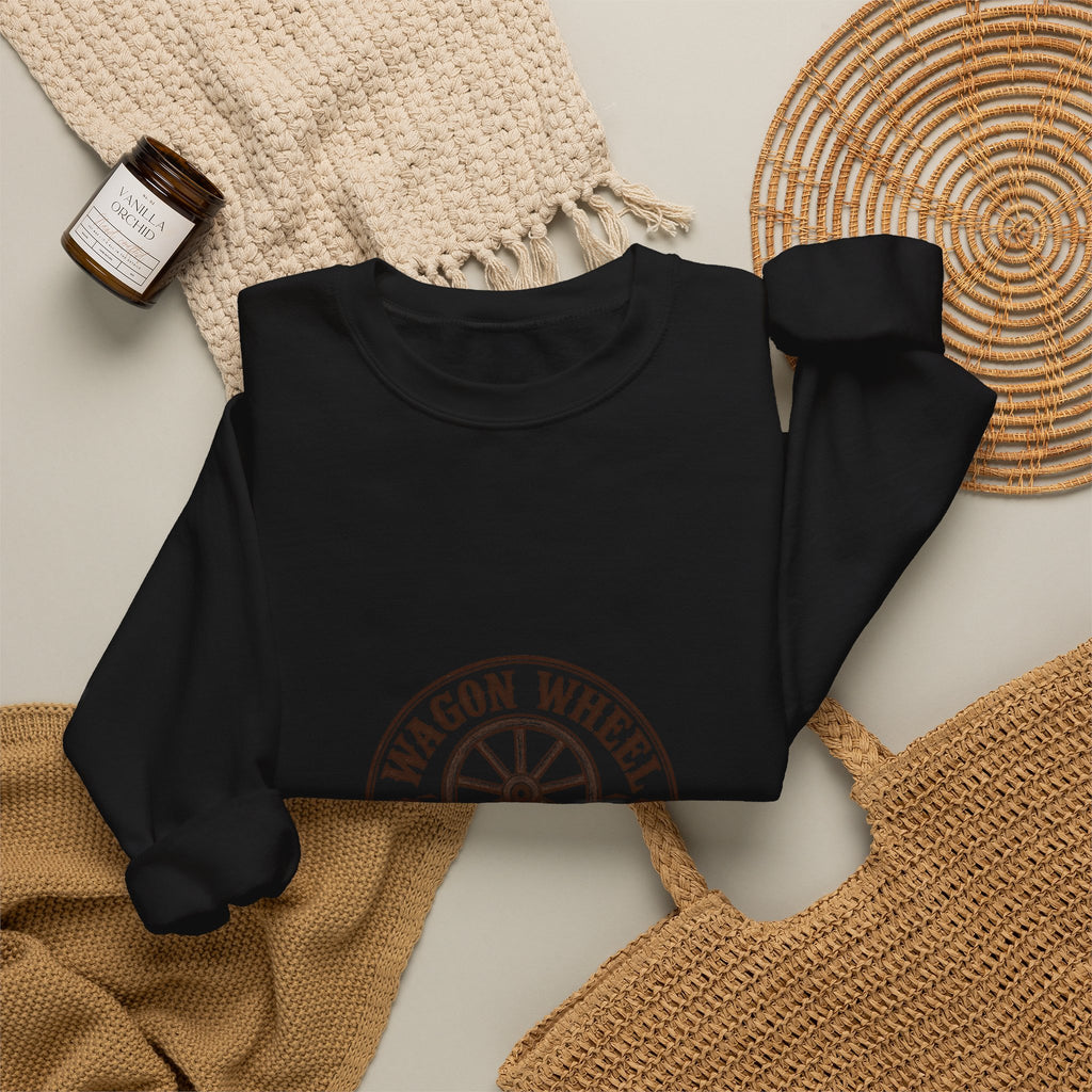 Ranch Logo Crewneck Sweatshirt — "Wagon Wheel Ranch" Vintage Western Pullover