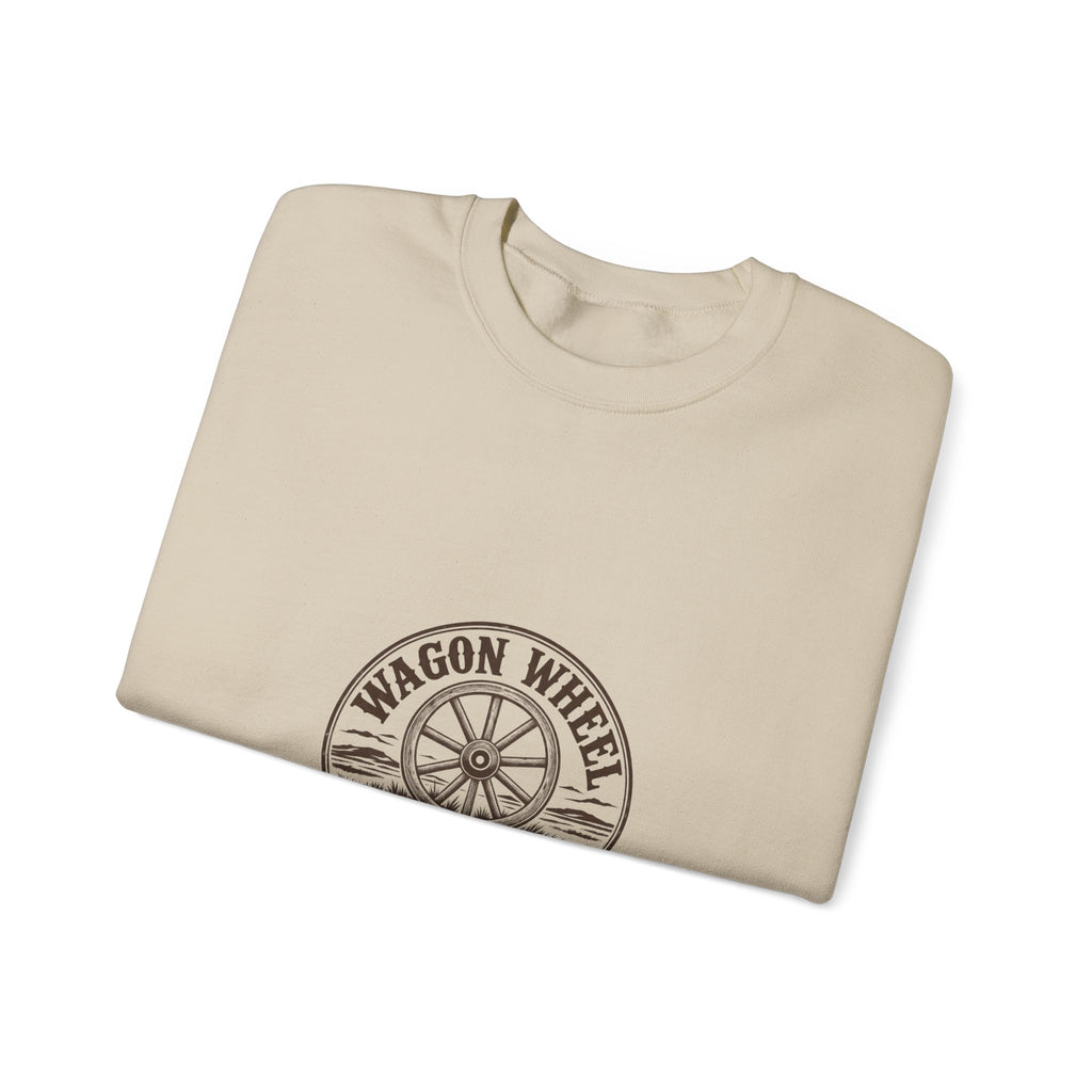 Ranch Logo Crewneck Sweatshirt — "Wagon Wheel Ranch" Vintage Western Pullover