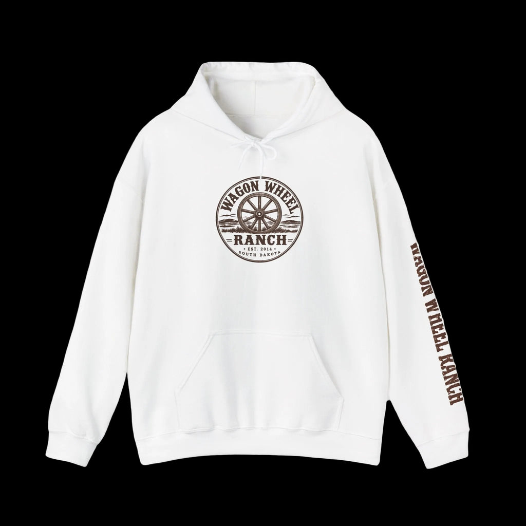 Wagon Wheel Ranch Hoodie — Vintage Western Logo Pullover