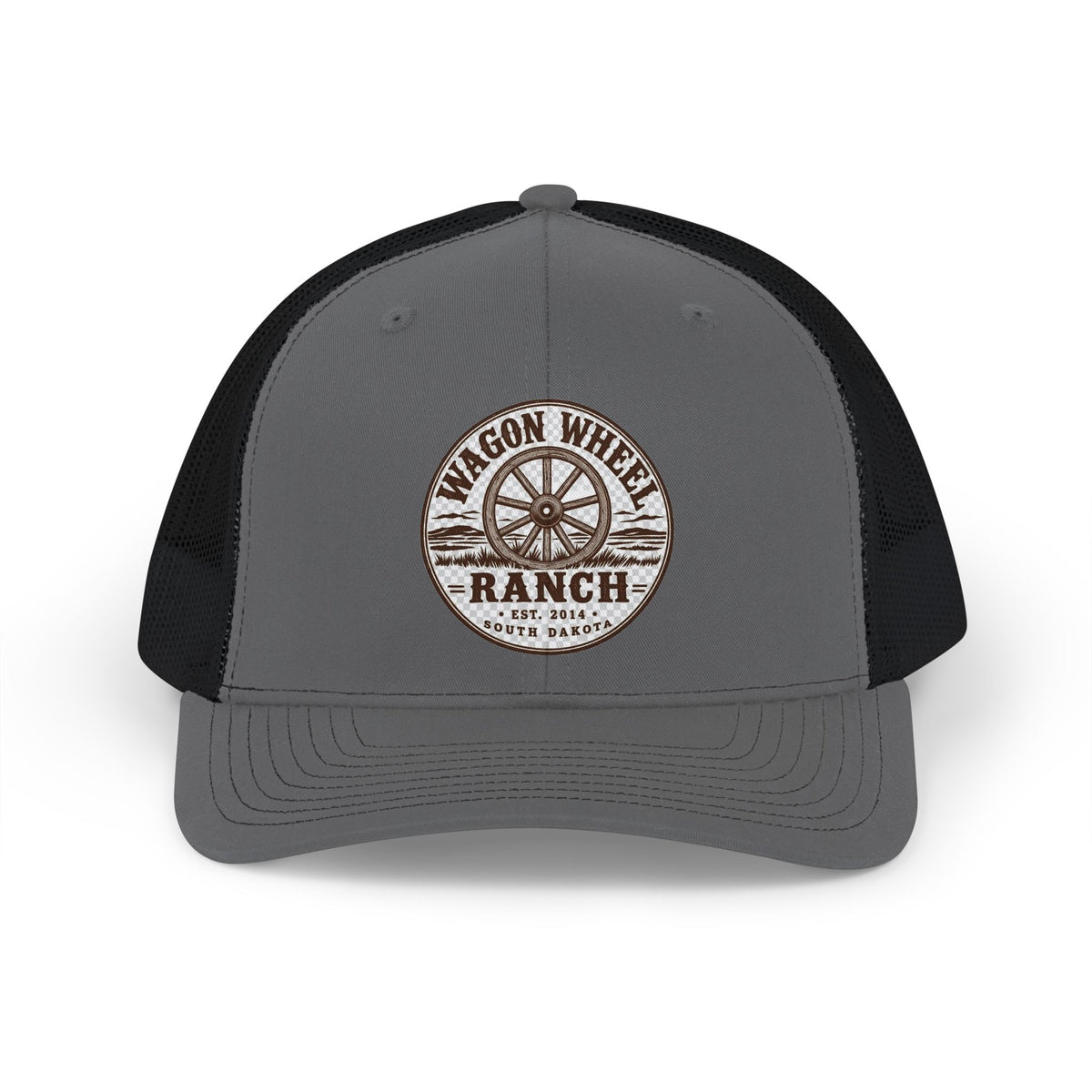 Wagon Wheel Ranch Trucker Cap — Vintage Western Logo Snapback