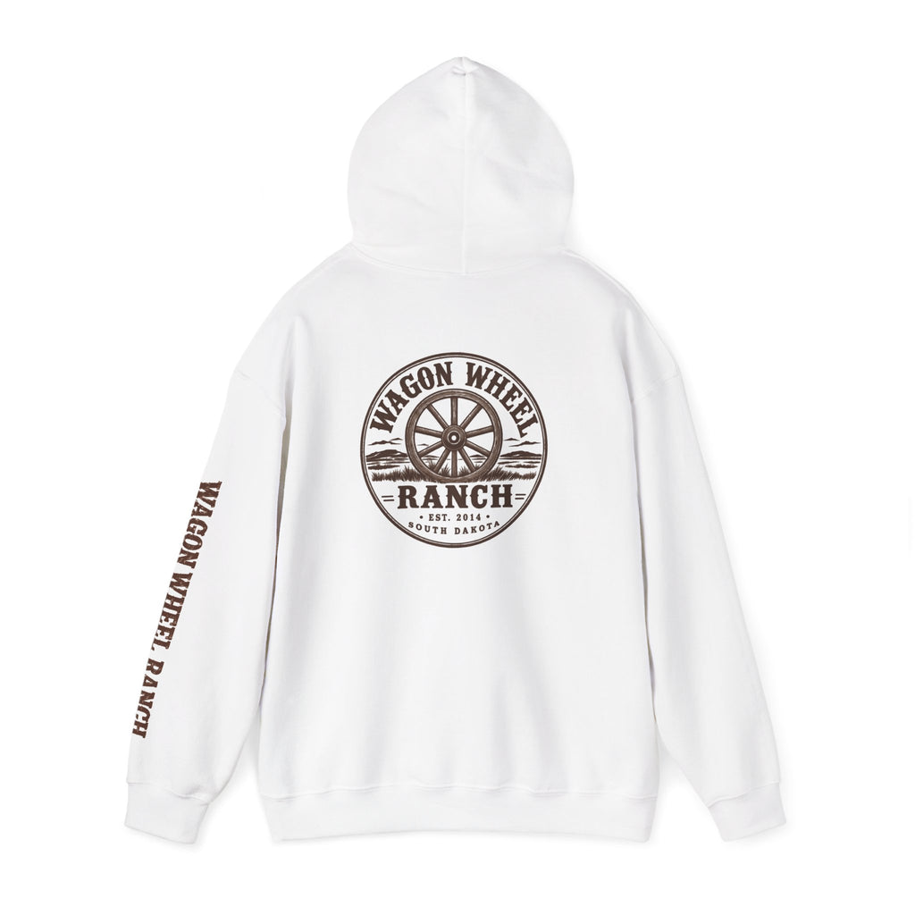 Wagon Wheel Ranch Hoodie — Vintage Western Ranch Logo Pullover