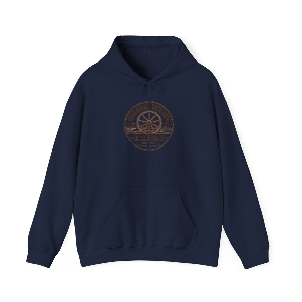 Wagon Wheel Ranch Hoodie — Vintage Western Logo Pullover