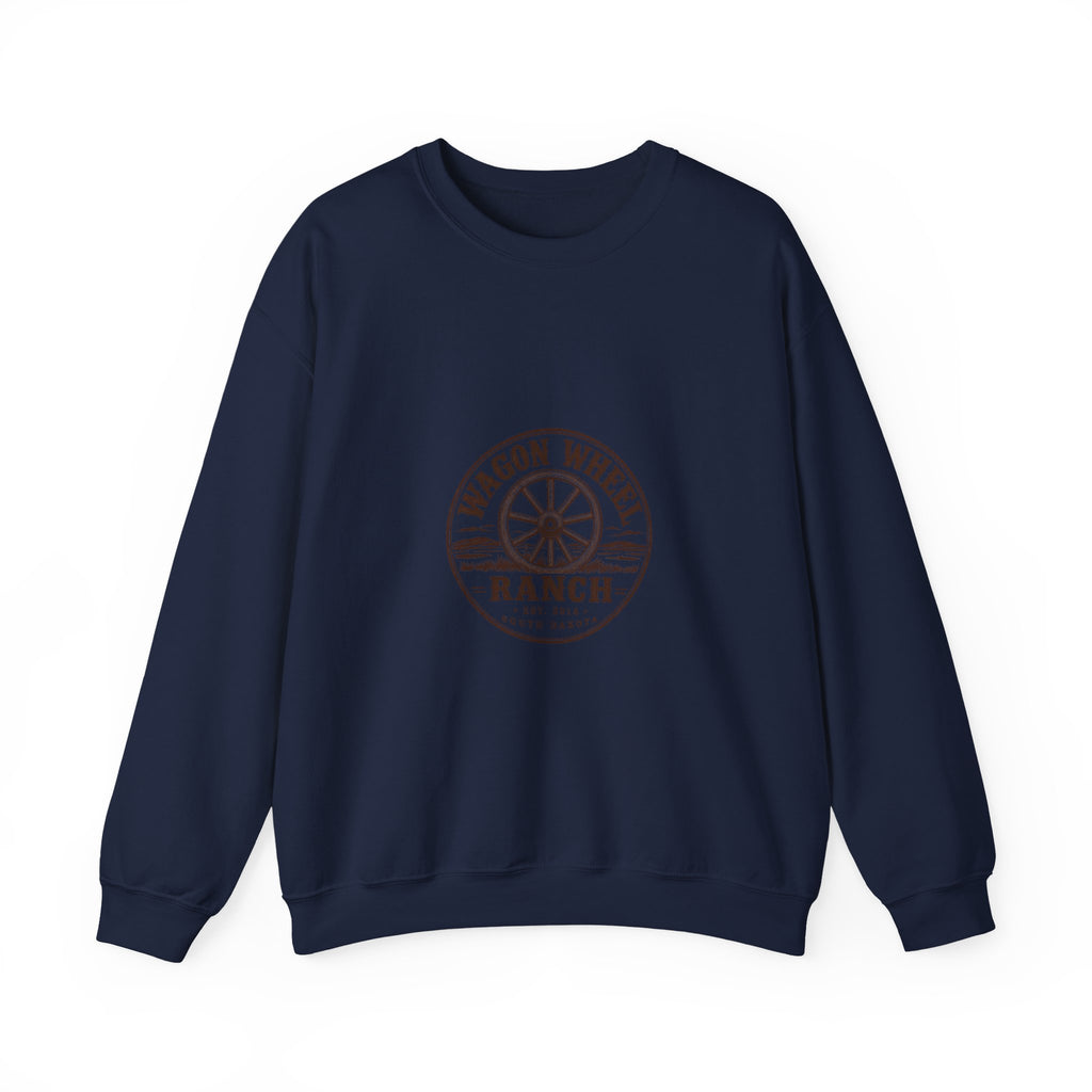 Ranch Logo Crewneck Sweatshirt — "Wagon Wheel Ranch" Vintage Western Pullover