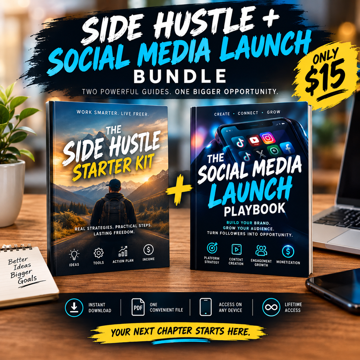 Side Hustle + Social Media Launch Bundle
